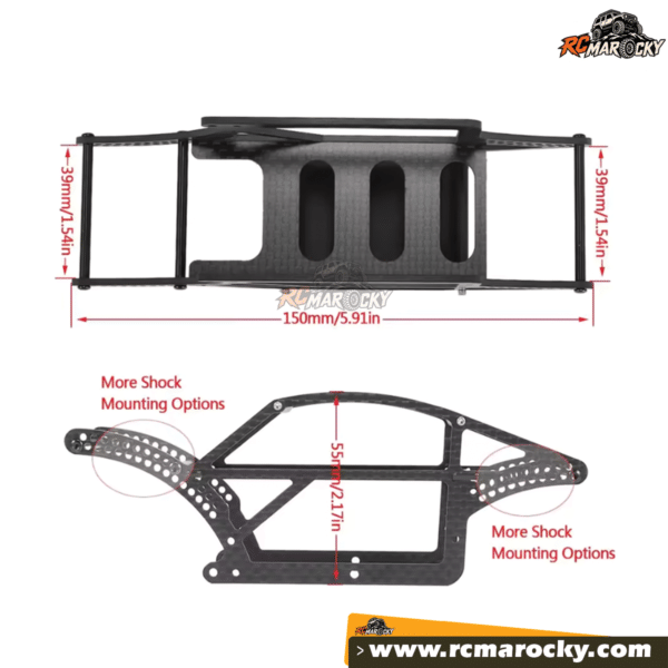 Carbon Fiber Comp Chassis Kit for RC crawler 1 18 scale buggy style Traxxas compatible - RC Marocky