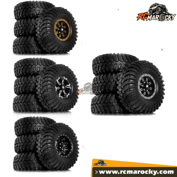 Jeu 4 roues Beadlock aluminium avec pneus 1,9 pour Crawler RC 1 10. avec Livraison dans le monde entier