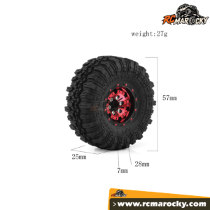 Jeu de 4 roues aluminium pour Crawlers RC échelle 1 18 comaptibles FCX18 et TRX4M 1 pouce - RC Marocky 9